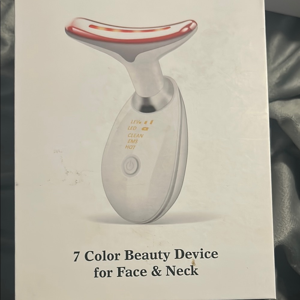 7 Color Beauty Device for Face & Neck - Silver and Red